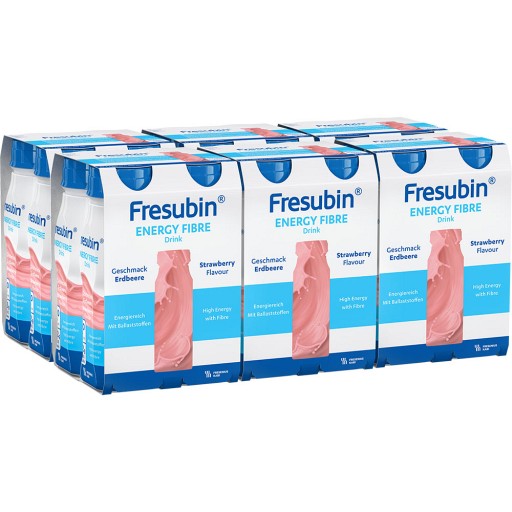Fresubin Energy Fibre Trinknahrung Erdbeere - Aufbaukost 6X4X200 ml