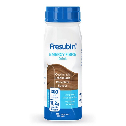 Fresubin Energy Fibre Trinknahrung Schokolade - Aufbaukost 4X200 ml