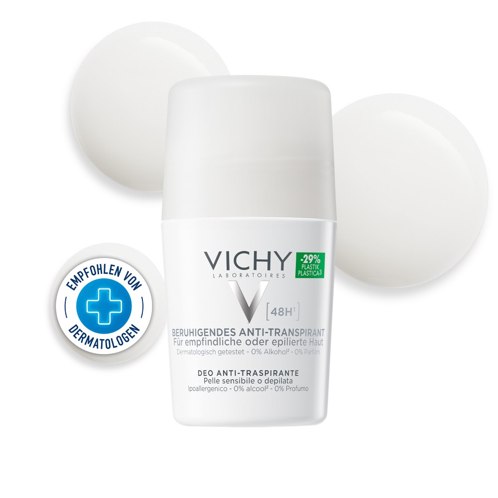 Vichy Deo Anti-Transpirant 48h - Für sehr empfindliche oder epilierte Haut - Roll-On 50 ml