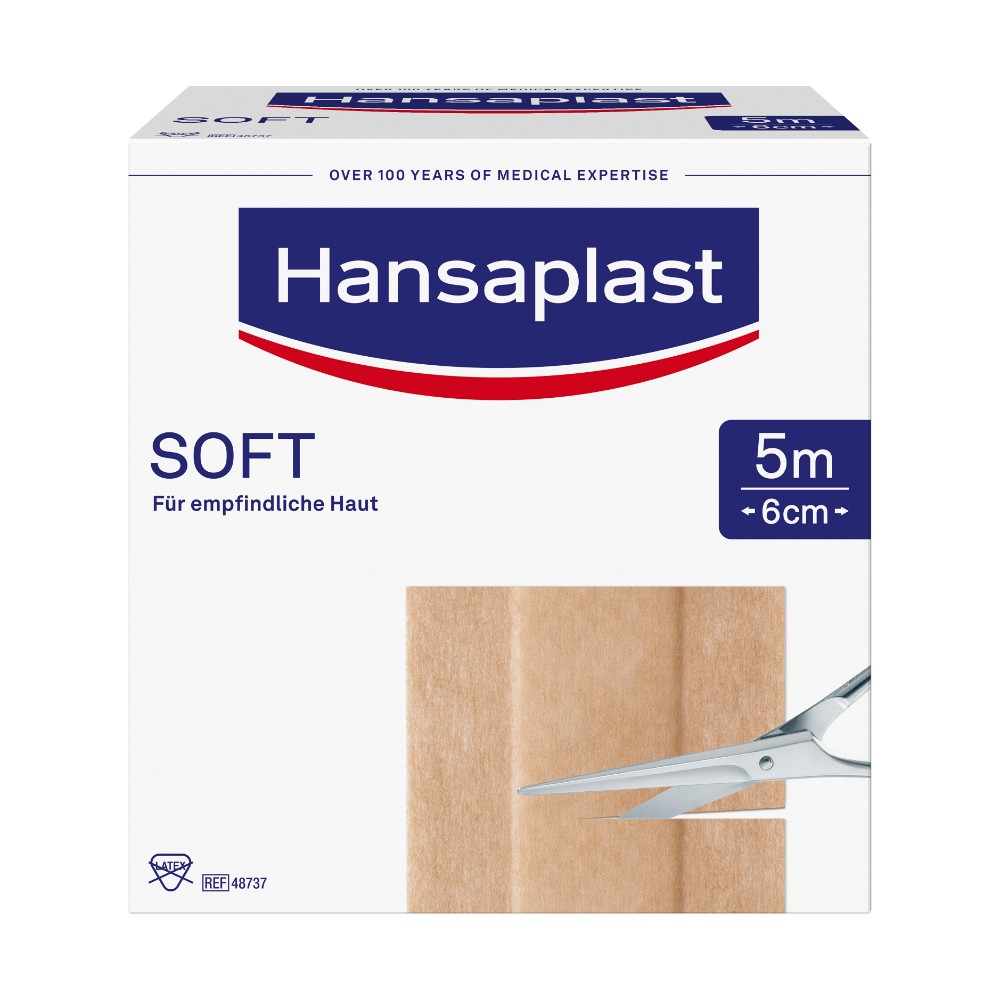 HANSAPLAST Soft Pflaster 6 cmx5 m Rolle 1 St