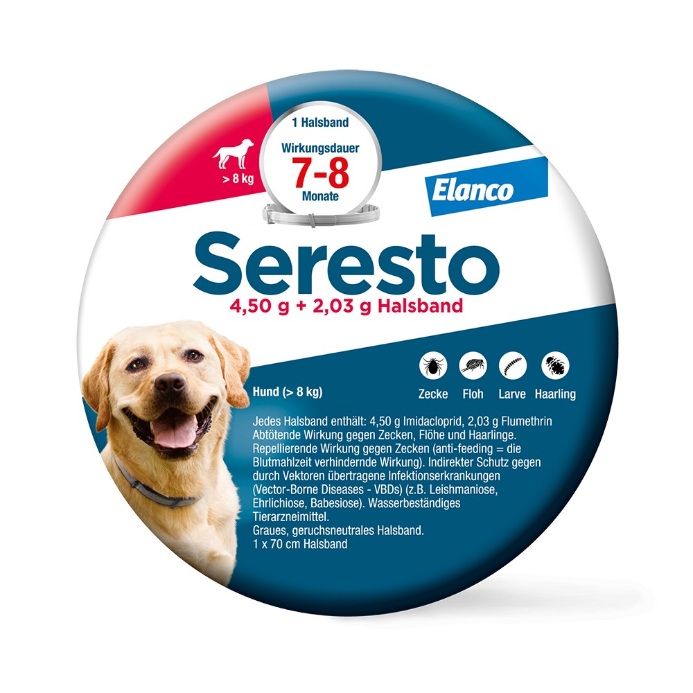 SERESTO 4,50g + 2,03g Halsband fr Hunde ab 8kg - 1 St - Versandapotheke  mediherz.de