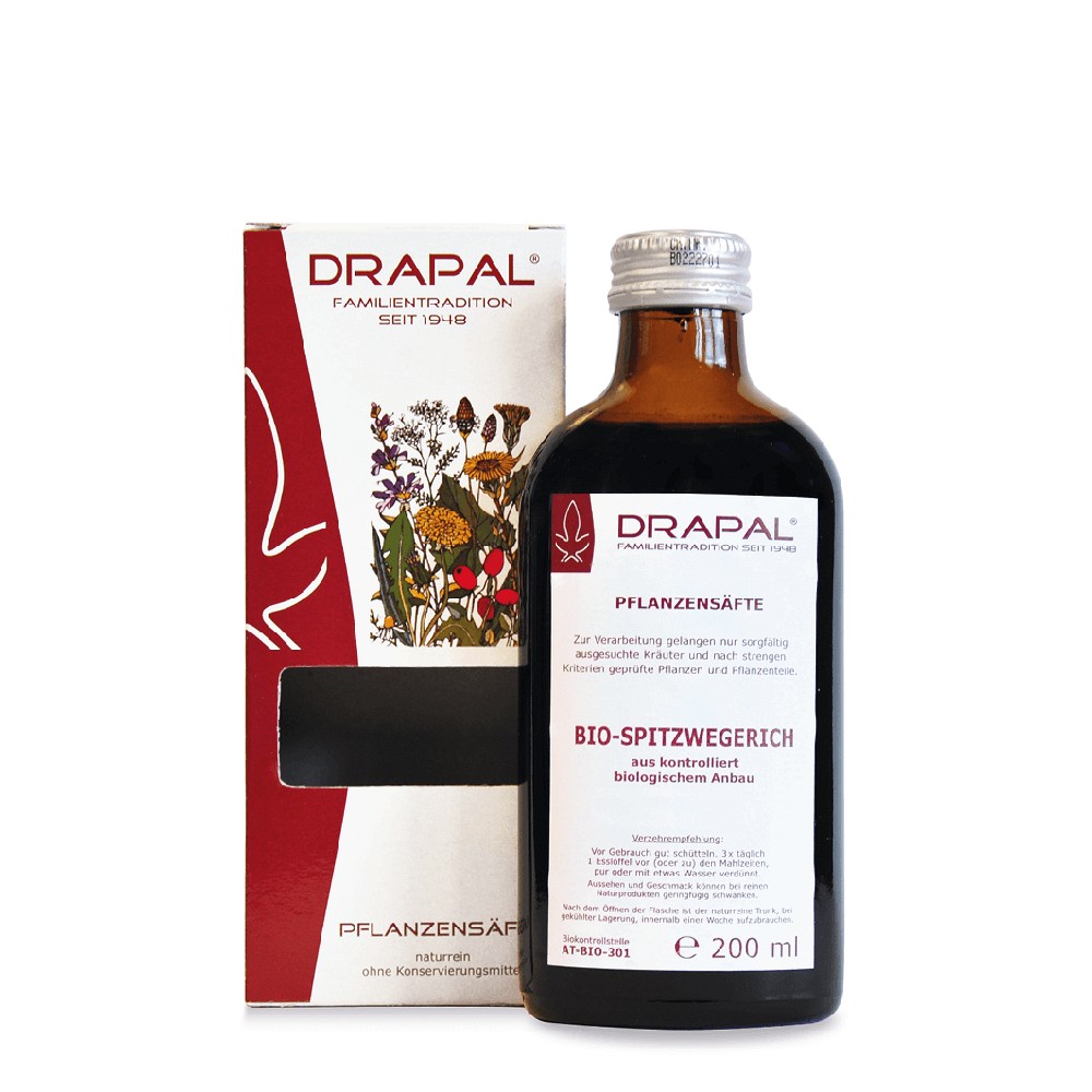 SPITZWEGERICHBLÄTTER Bio Pflanzensaft Drapal 200 ml