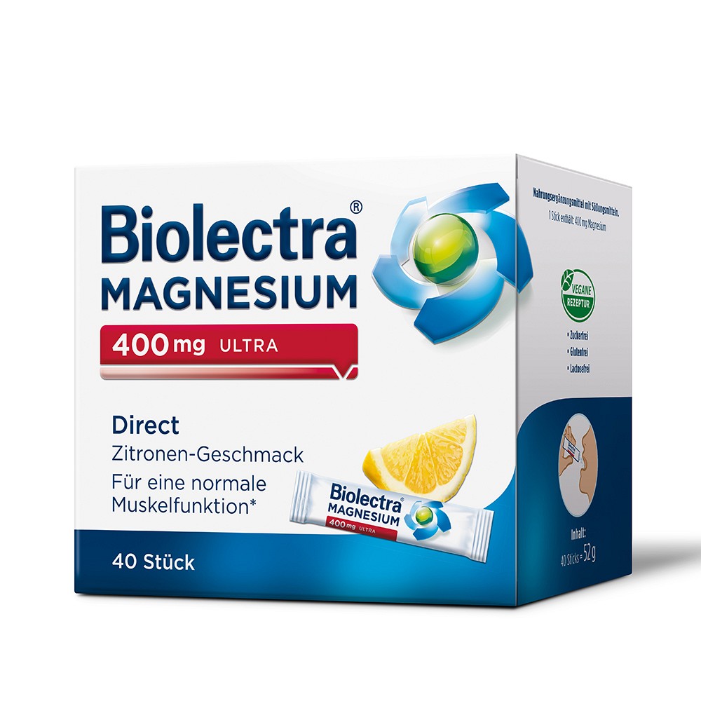 BIOLECTRA Magnesium 400 mg ultra Direct Zitrone 40 St