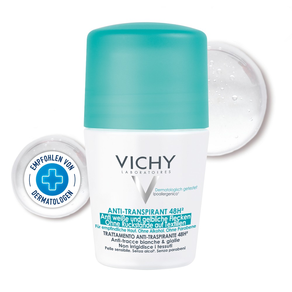 Vichy Deo Roll-on 48h Anti-Flecken, Deo Damen und Herren 50 ml