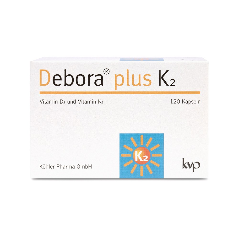 DEBORA plus K2 Kapseln hochdosiert mit Vitamin D3 & K2 120 St