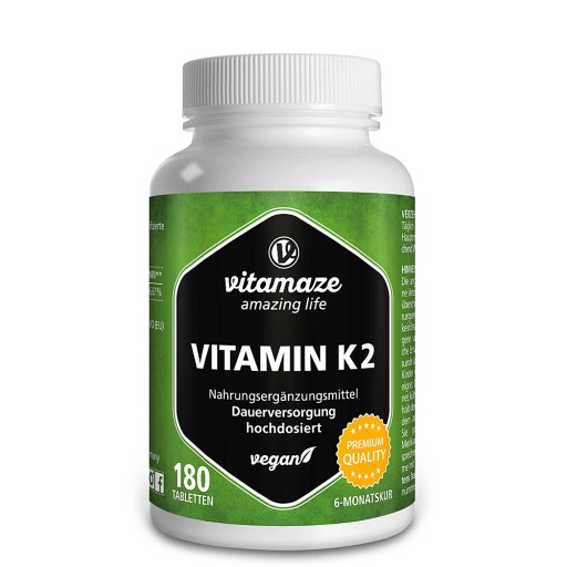 VITAMIN K2 200 μg hochdosiert vegan Tabletten 180 St