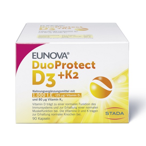 EUNOVA DuoProtect D3+K2 1000 I.E./80 μg Kapseln 90 St