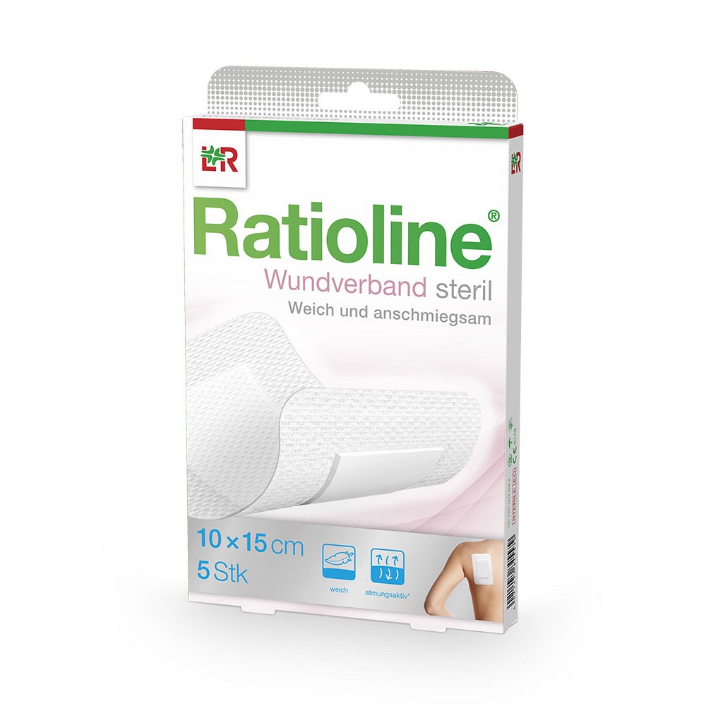 RATIOLINE Wundverband 15x10 cm steril 5 St