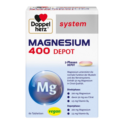 DOPPELHERZ Magnesium 400 Depot system Tabletten 60 St