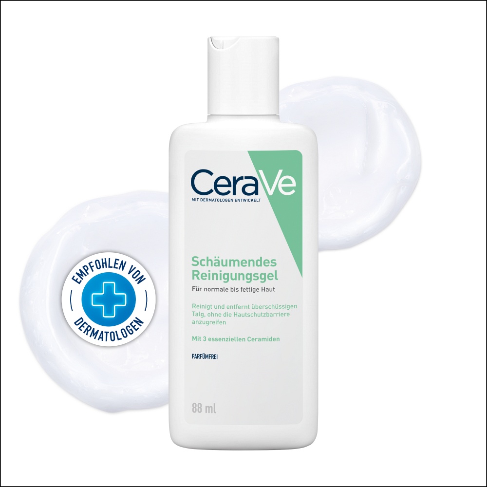 CeraVe Schäumendes Reinigungsgel für Gesicht und Körper: Für normale bis fettige Haut 88 ml