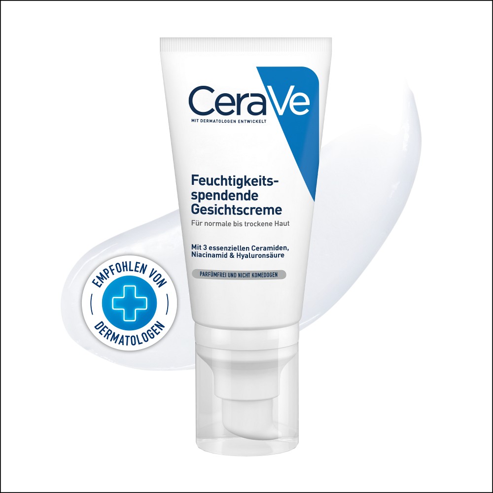 CeraVe Feuchtigkeitsspendende Gesichtscreme: Für normale bis trockene Haut 52 ml