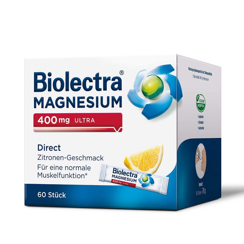 BIOLECTRA Magnesium 400 mg ultra Direct Zitrone 60 St