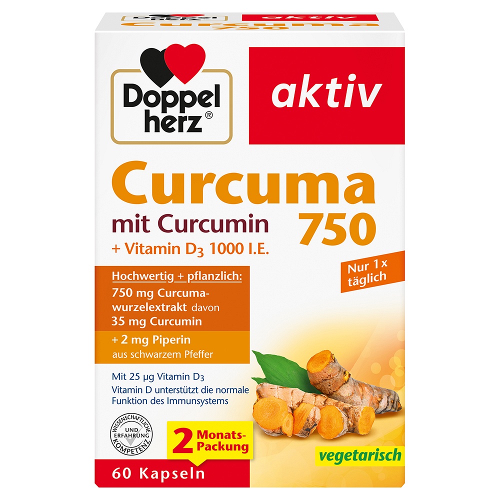 DOPPELHERZ Curcuma 750 Kapseln 60 St