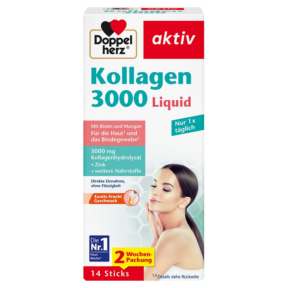 DOPPELHERZ Kollagen 3000 Liquid Sticks 14 St
