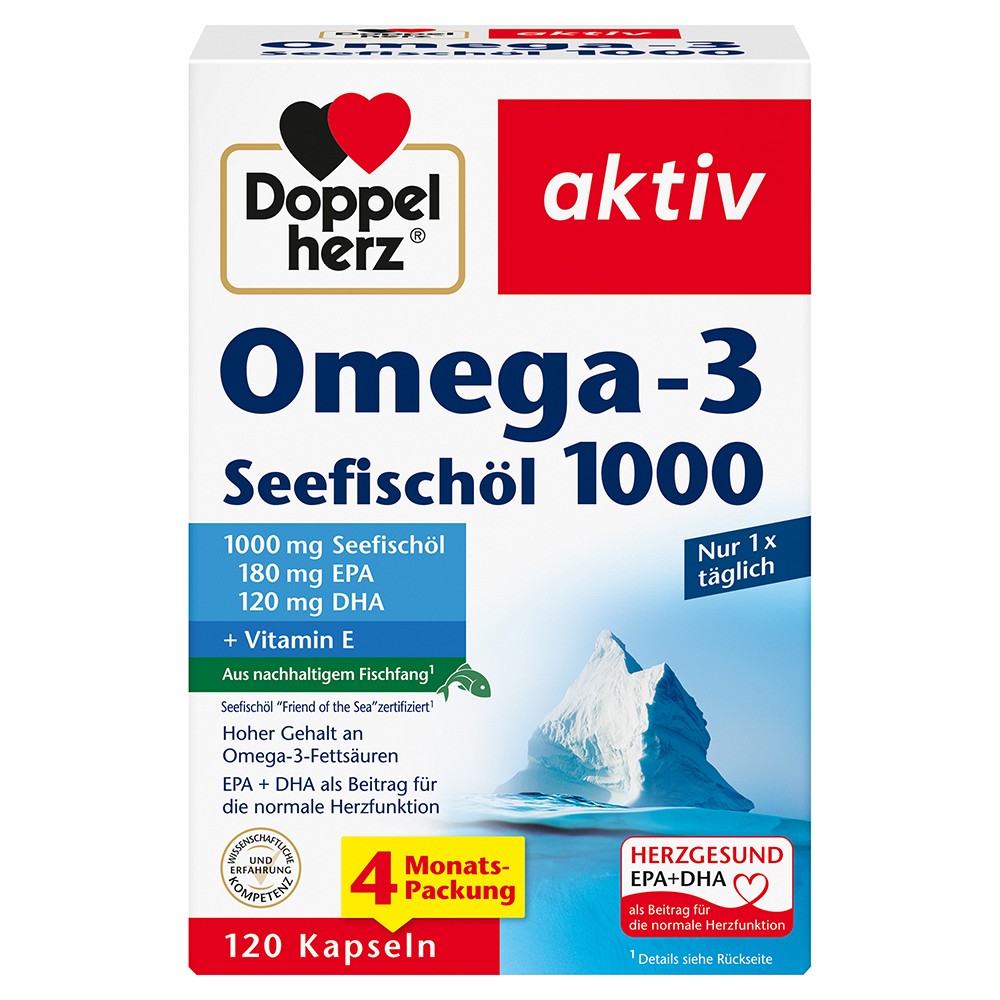 DOPPELHERZ Omega-3 Seefischöl 1000 Kapseln 120 St