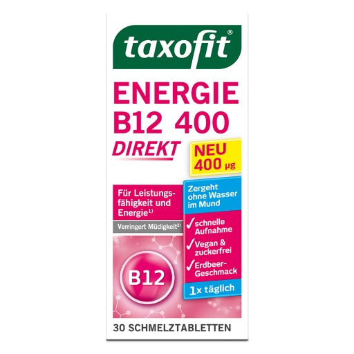 TAXOFIT Energie B12 400 Direkt Schmelztabletten 30 St
