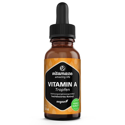 VITAMIN A 500 μg hochdosiert vegan Tropfen 50 ml