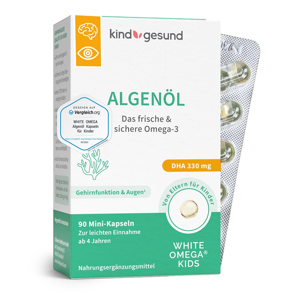 WHITE OMEGA Kids Algenöl Weichkapseln 90 St