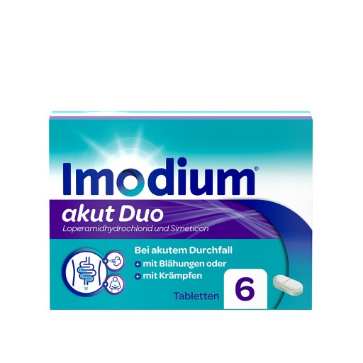 IMODIUM akut Duo bei akutem Durchfall mit Blähungen 6 St
