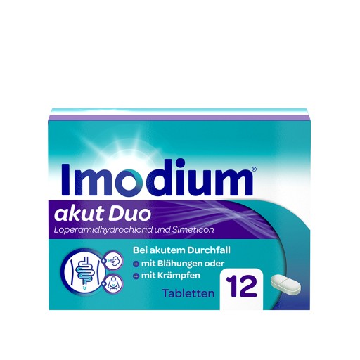 IMODIUM akut Duo 2 mg/125 mg Tabletten 12 St