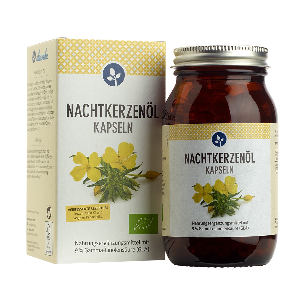 NACHTKERZENÖL 500 mg Kapseln Bio vegan 120 St