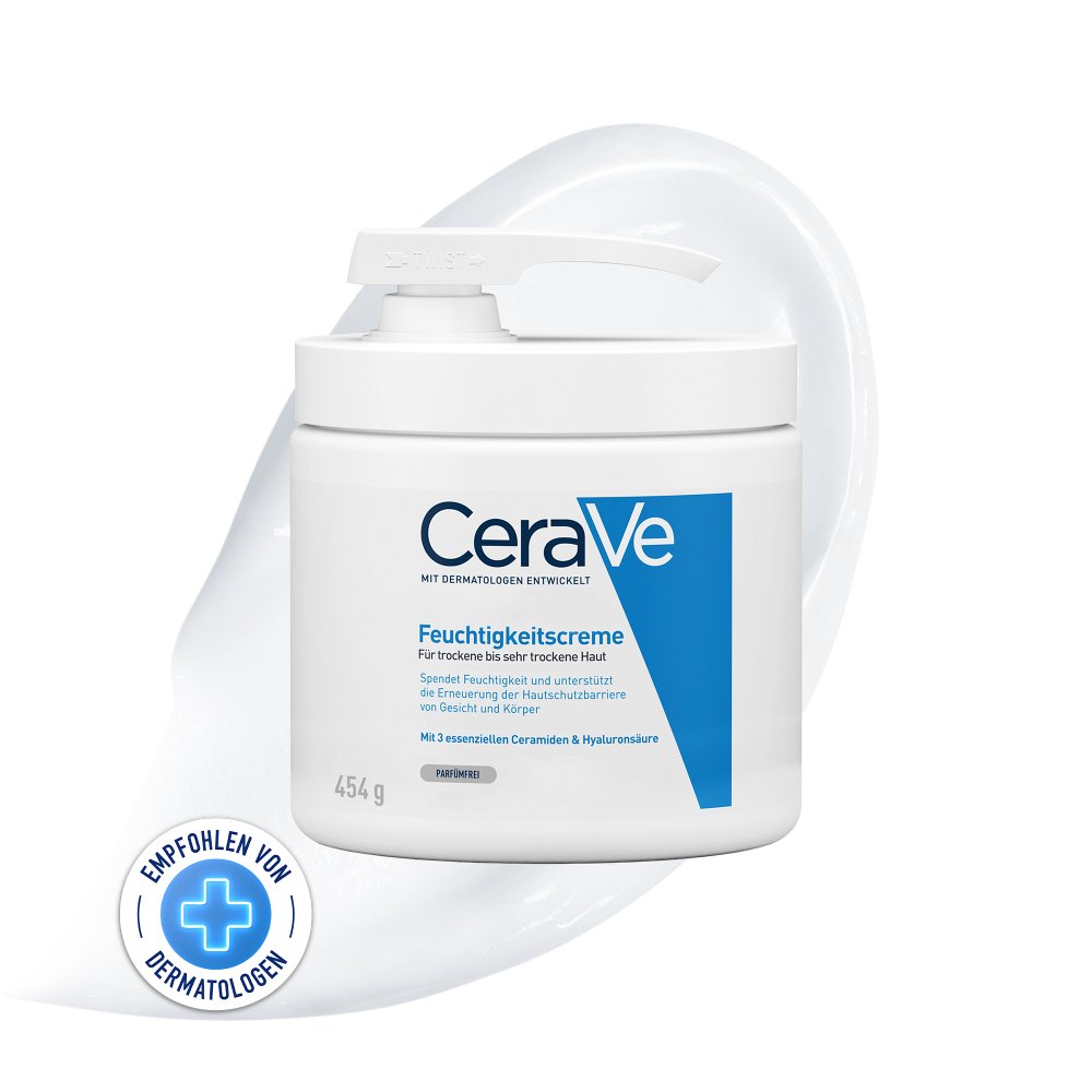 CeraVe Feuchtigkeitscreme mit Pumpspender: Körpercreme für trockene bis sehr trockene Haut 454 g