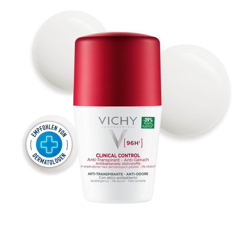 Vichy Deo Clinical Control 96h Roll-On gegen starkes Schwitzen: Pflegendes Deodorant 50 ml
