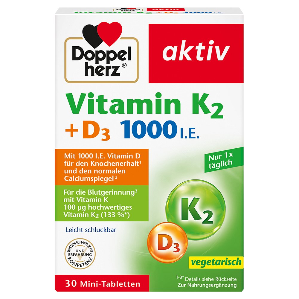 DOPPELHERZ Vitamin K2+D3 1000 I.E. Tabletten 30 St