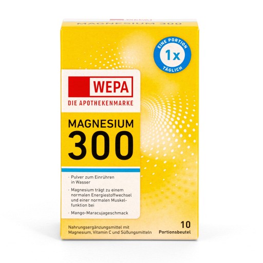 WEPA Magnesium 300+Vit.C zuckerfrei Pulver 10X4.5 g