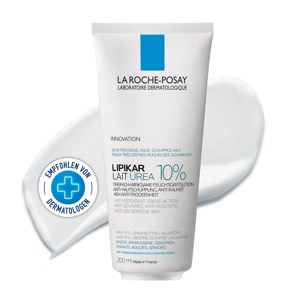 La Roche Posay Lipikar Lait Urea 10 %: Feuchtigkeitsspendende Lotion für sehr trockene Haut 200 ml