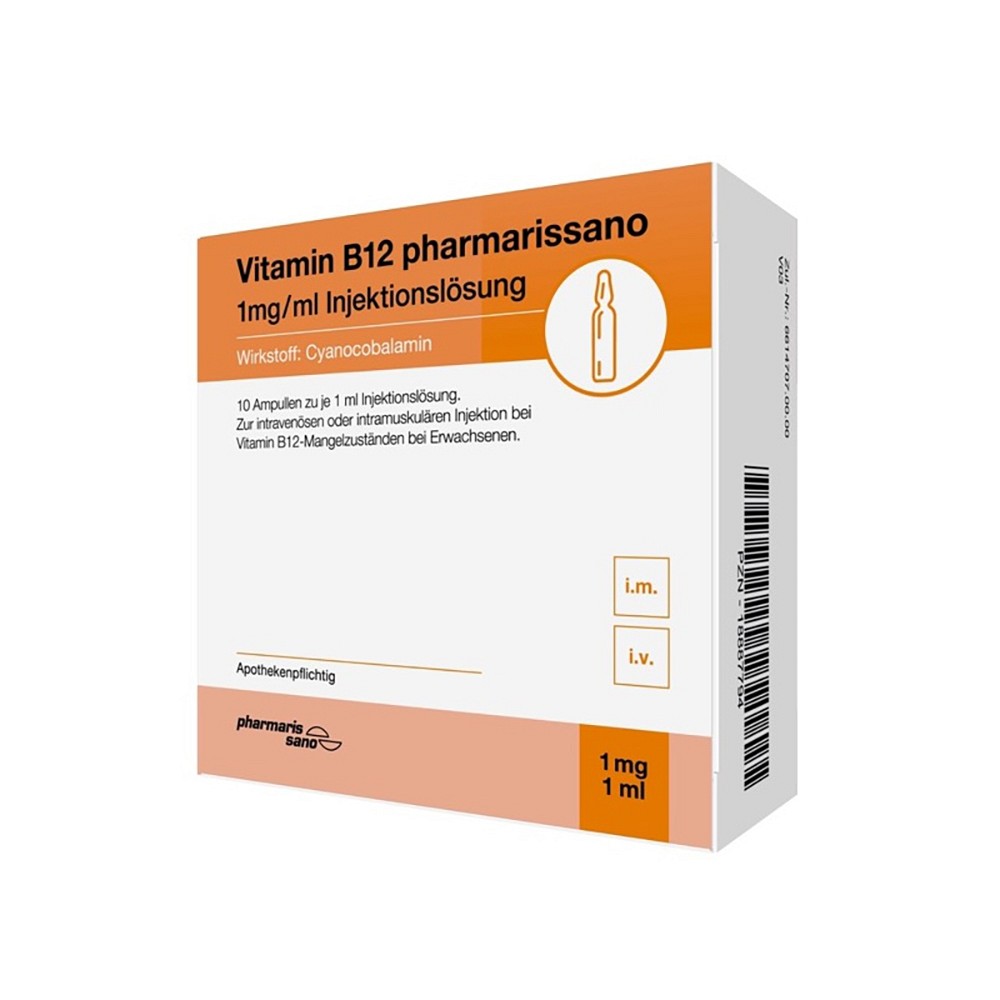 VITAMIN B12 PHARMARISSANO 1 mg/ml Inj.-Lsg.Amp. 10X1 ml