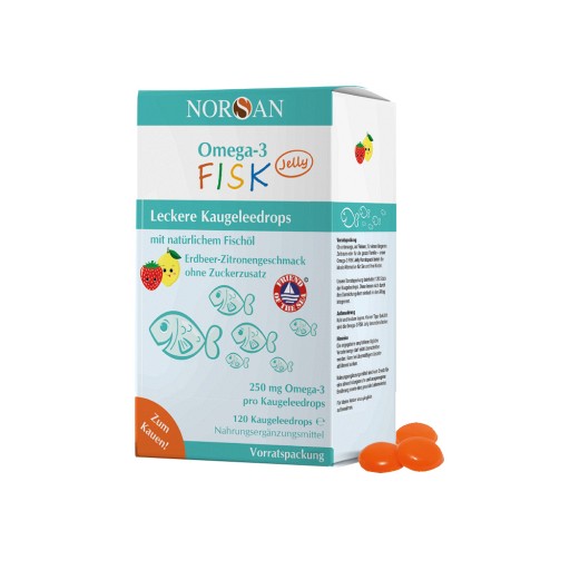NORSAN Omega-3 FISK Jelly für Kinder Dragees Vorratspackung 120 St