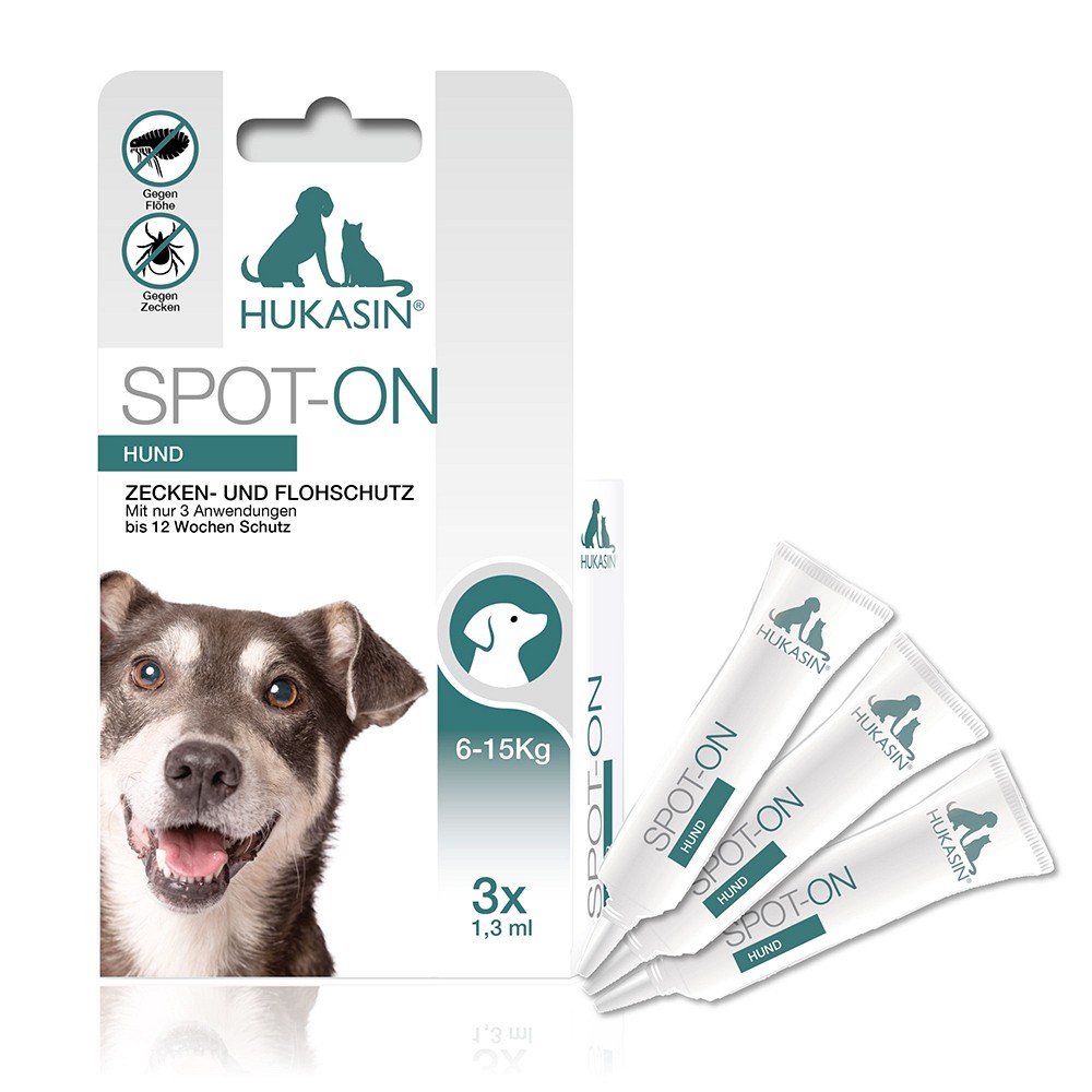 HUKASIN Spot-on Zecken- u.Flohschutz Amp.f.Hunde 3X1.3 ml