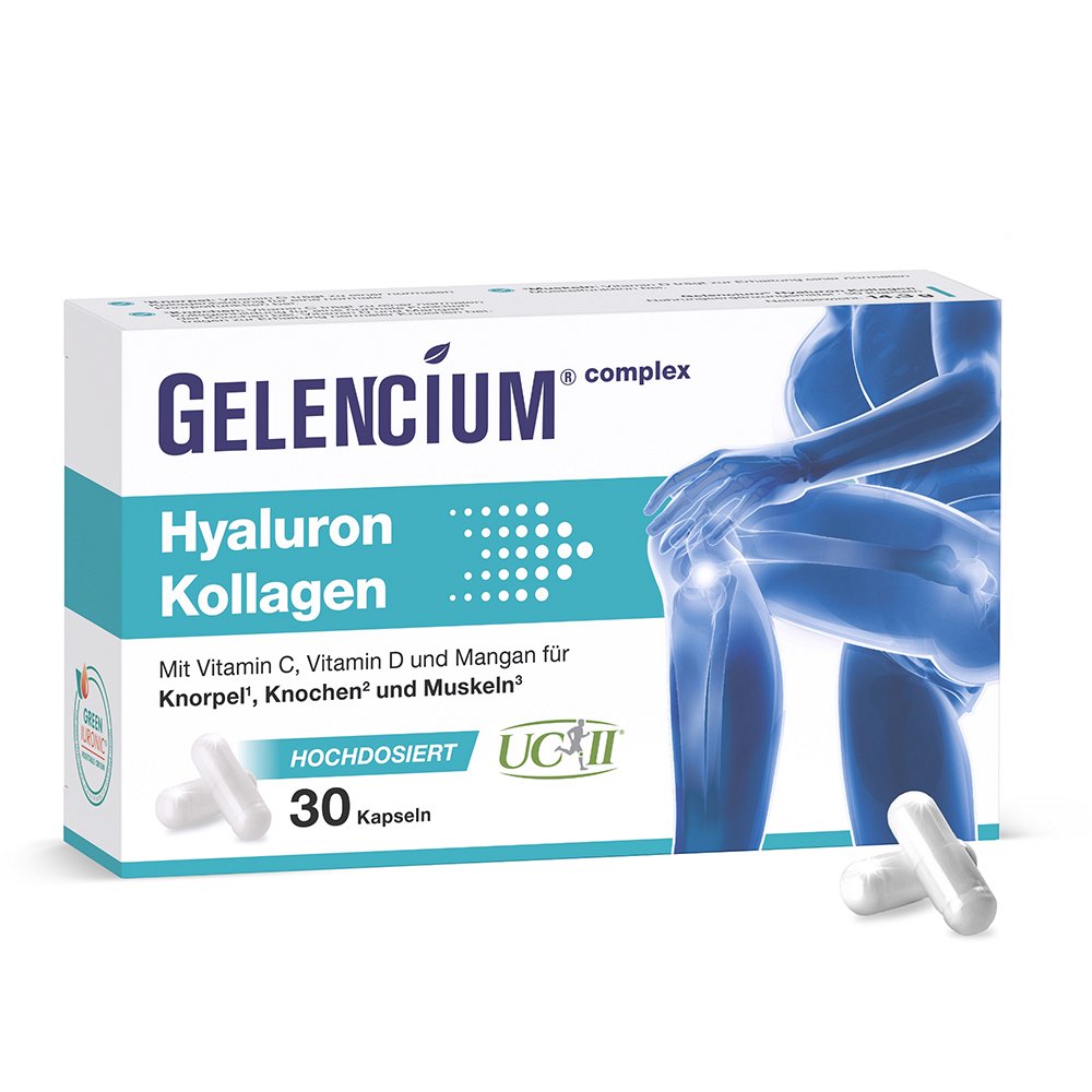 GELENCIUM Hyaluron Kollagen hochdosiert mit Vitamin C 30 St