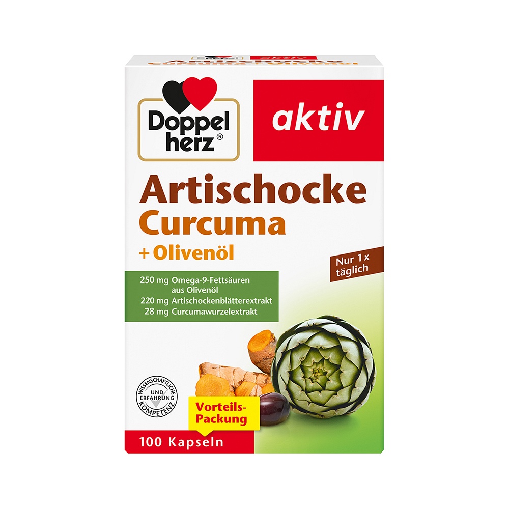 DOPPELHERZ Artischocke Curcuma+Olivenöl Kapseln 100 St