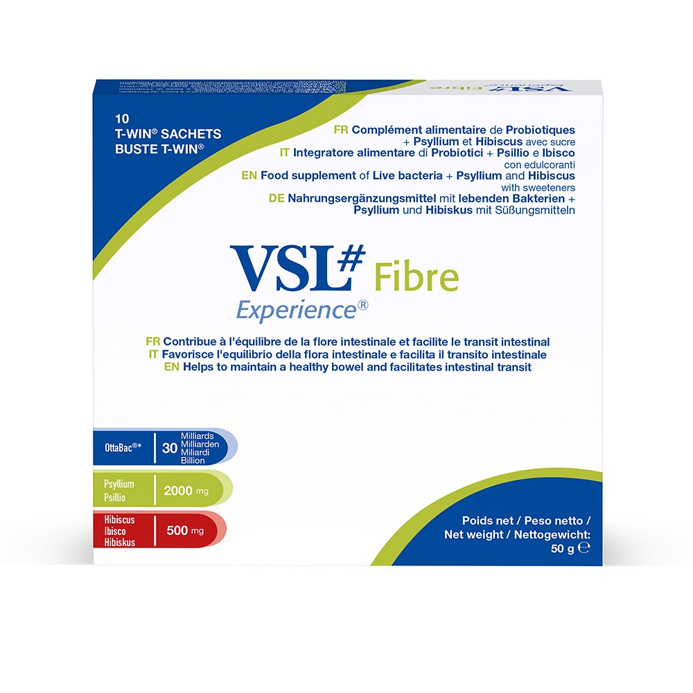 VSL Fibre Hochdos. Bakterien mit Psyllium + Hibiskus 10 St
