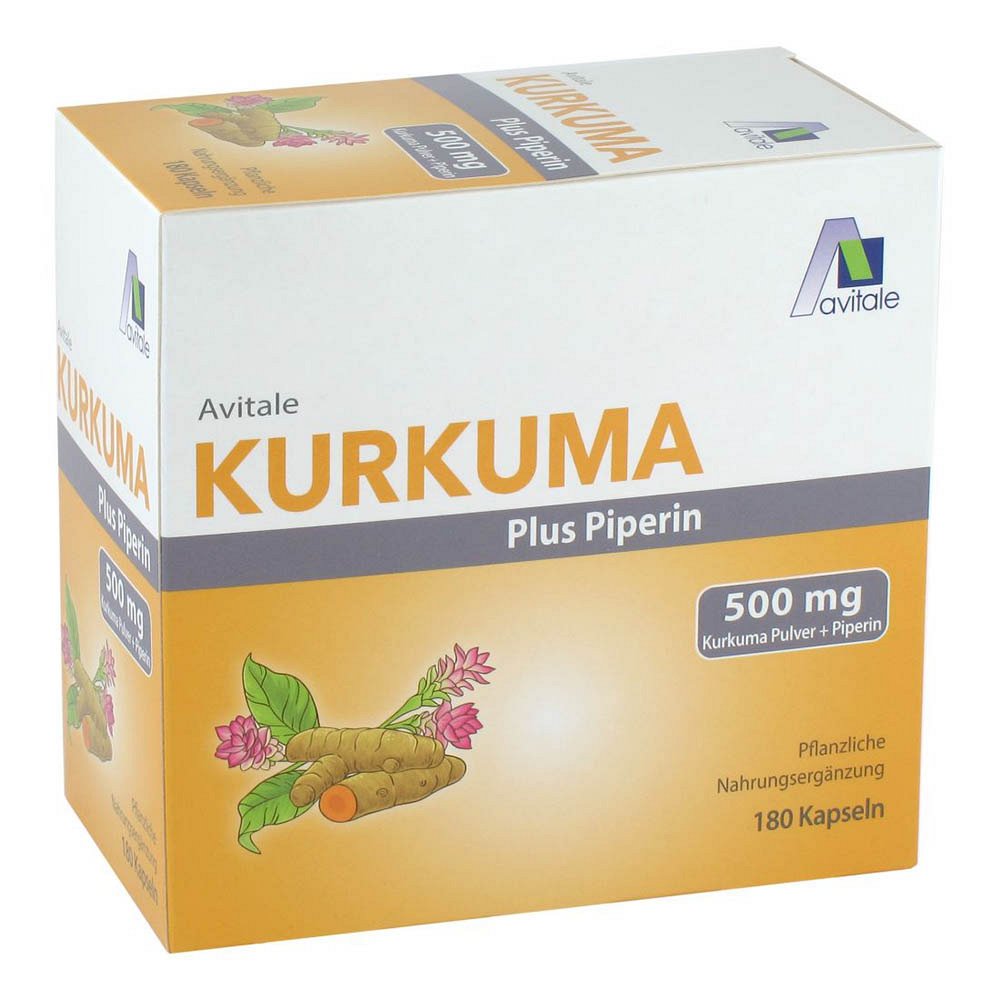 KURKUMA 500 mg+Piperin Kapseln 180 St