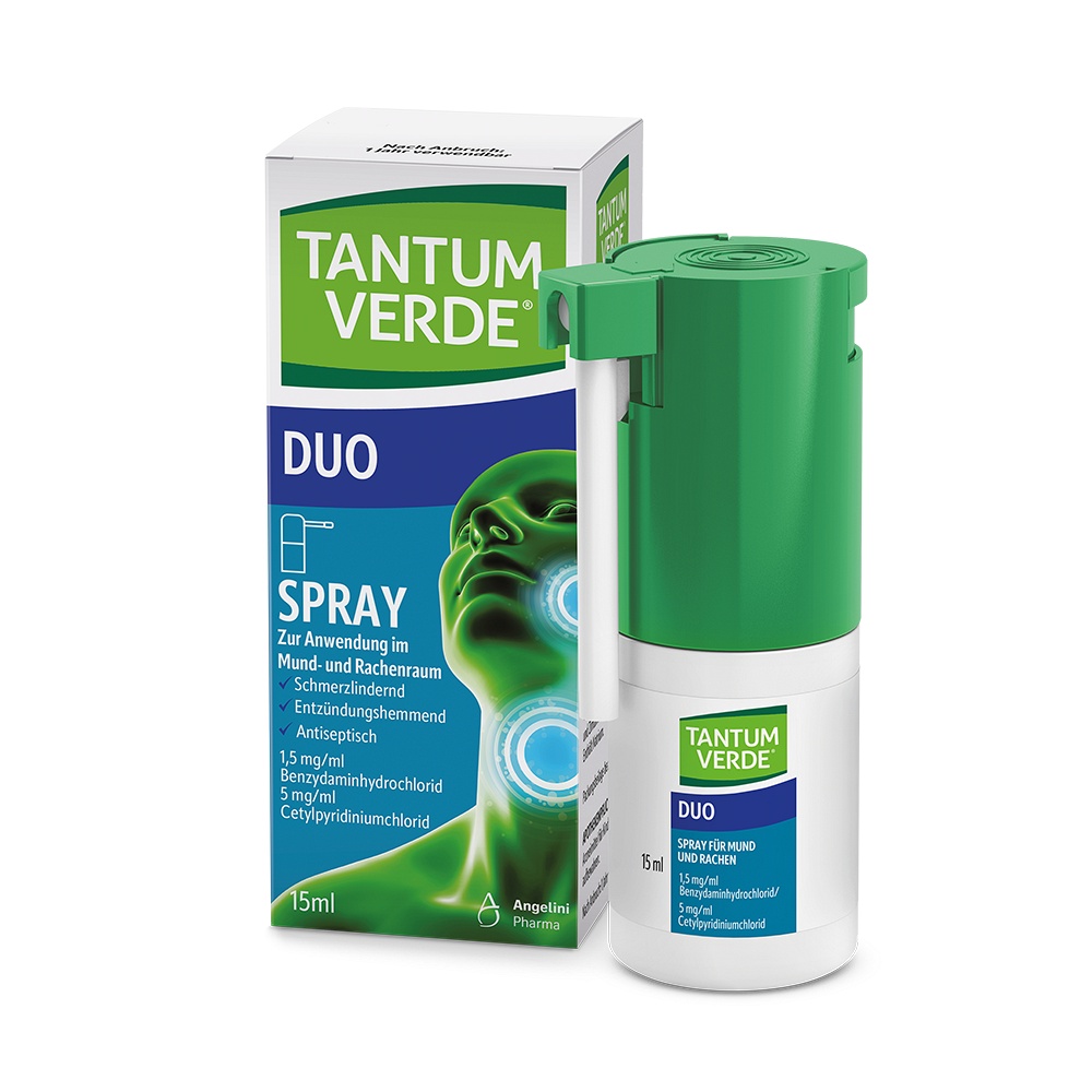 TANTUM VERDE duo 1,5mg/ml+5mg/ml Spray Anw.Mundhö. 15 ml