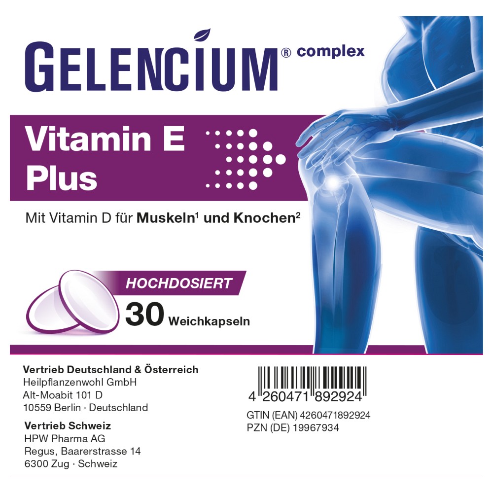 GELENCIUM Vitamin E Plus hochdos.m.Vit.D Weichkps. 30 St