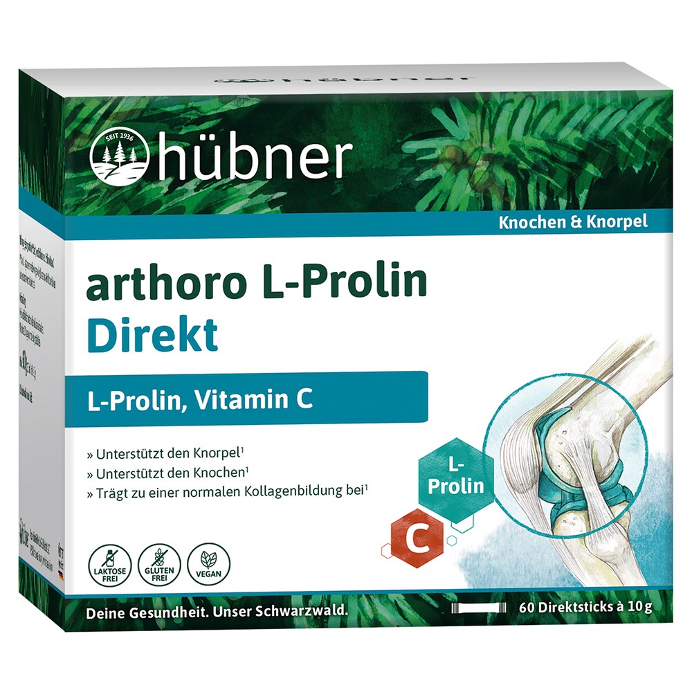 HÜBNER arthoro L-Prolin Direkt Pulver 60X10 g