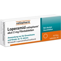 LOPERAMID-ratiopharm akut 2 mg Filmtabletten - 10St - Durchfallmittel