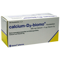 CALCIUM-D3-biomo Kautabletten 500+D - 100St - Calcium & Vitamin D3