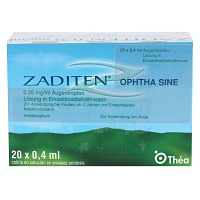 ZADITEN ophtha sine 0,25 mg/ml Augentr.Einzeldos. - 20St