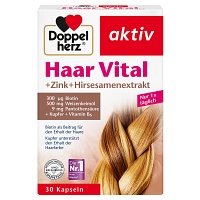 DOPPELHERZ Haar Vital+Zink+Hirseextrakt Kapseln - 30St - Für Haut, Haare & Knochen