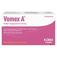 VOMEX A Kinder-Suppositorien 40 mg - 10St - Übelkeit & Schwindel