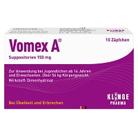 VOMEX A 150 mg Suppositorien - 10St - Übelkeit & Schwindel