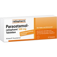 PARACETAMOL-ratiopharm 500 mg Tabletten - 20St - Grippe & Fieber