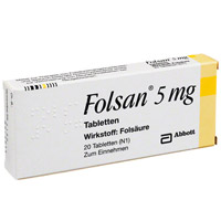 FOLSAN 5 mg Tabletten - 20St - Folsäure