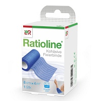 RATIOLINE acute Fixierbinde kohäsiv 8 cmx4 m blau - 1St