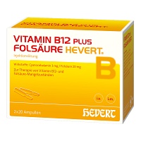 VITAMIN B12 PLUS Folsäure Hevert a 2 ml Ampullen - 2X20St